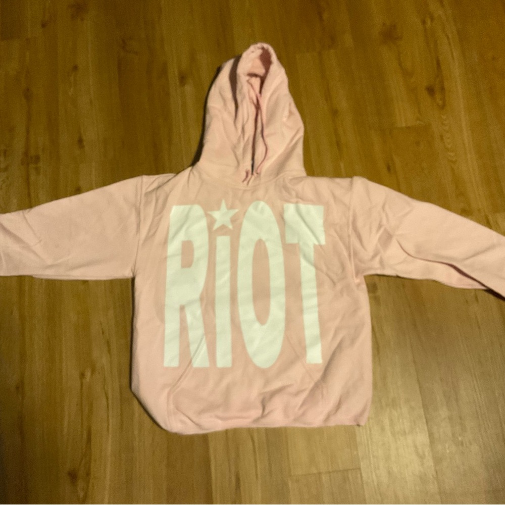 Pink Hoodie with White Print